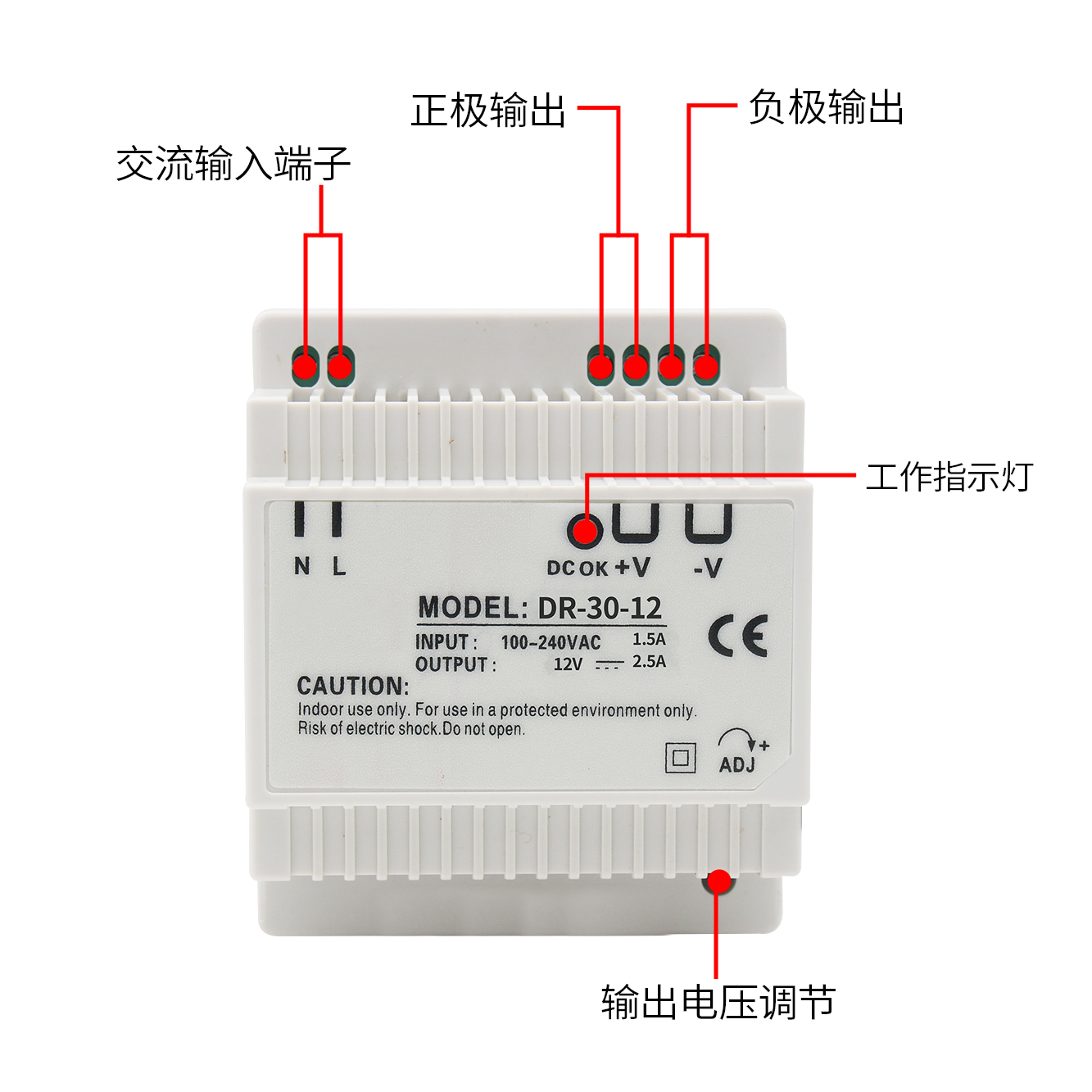 Din Rail DR-30W power supply Plastic appearance - Image 5