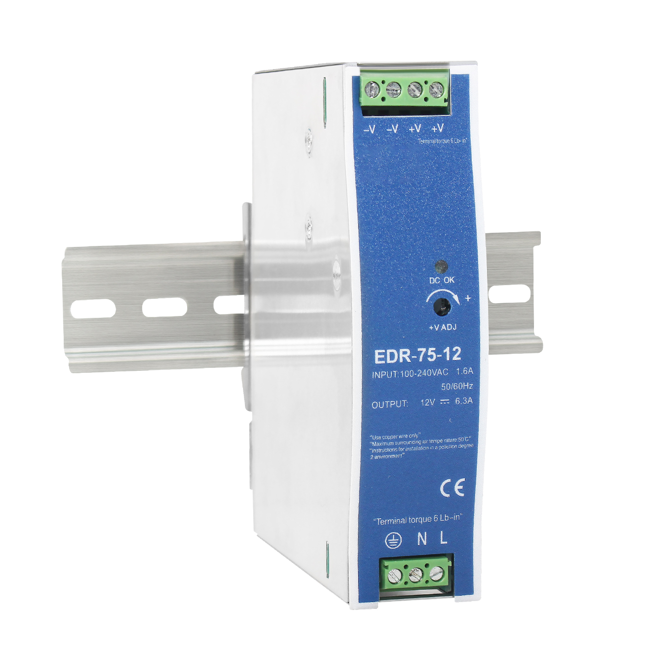 Metal Case Din Rail EDR-75W power supply - Image 6