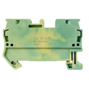 ST4-PE Grounding Terminal Block — 4mm² Screwless DIN Rail Spring Terminal for Quick Wiring