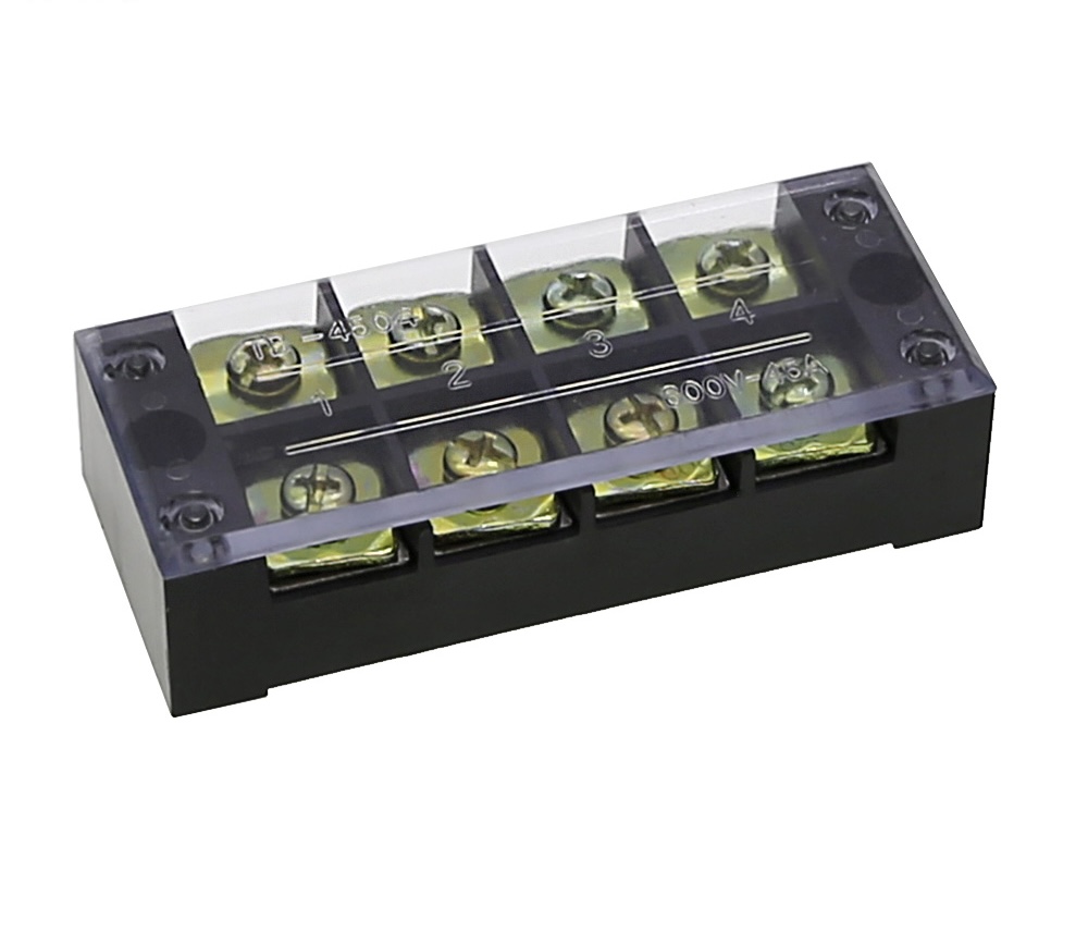 TB-4504 Brass 25A Tb Series Threaded Industrial 10-Pole Insulated Anti-Electric Shock Terminal Block