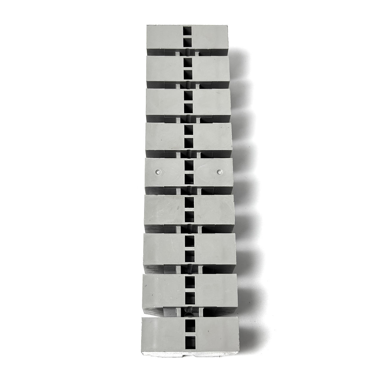 16.5 mm DIN-rail terminal block with gray screw connectors and pluggable brass terminal strips - Image 3