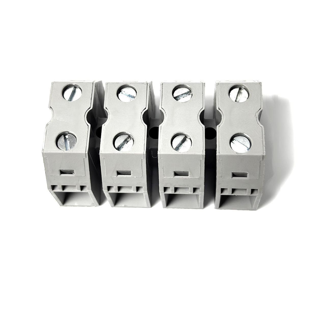 16.5 mm DIN-rail terminal block with gray screw connectors and pluggable brass terminal strips - Image 4