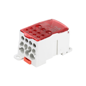 UKK400A Red DIN Rail Power Distribution Block (UKK80, UKK125, UKK160, UKK200, UKK400, UKK500 Terminal Blocks)