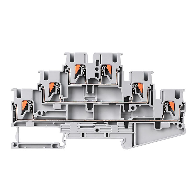 PT2.5-3L Three-level Push-in DIN Rail Terminal Block - Image 2